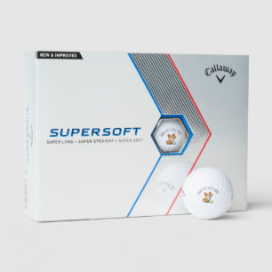 Balles De Golf Humour Adorable Corgi 'Aboyer moins, jouer plus au