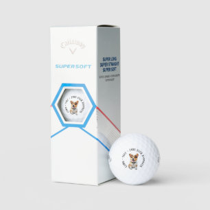 Balles De Golf Humour 'Corgi + Golf = Fore ever Happiness' Fun Jo