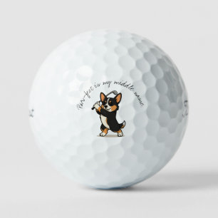 Balles De Golf Humour Corgi Tri-Color 'Par-fect Is My Middle Name