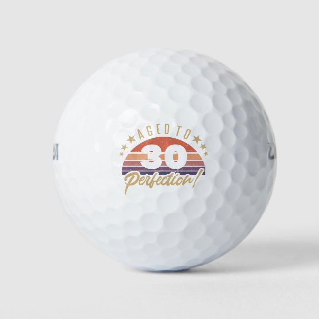 Balles De Golf Humour d'anniversaire Retro 30th (Devant)