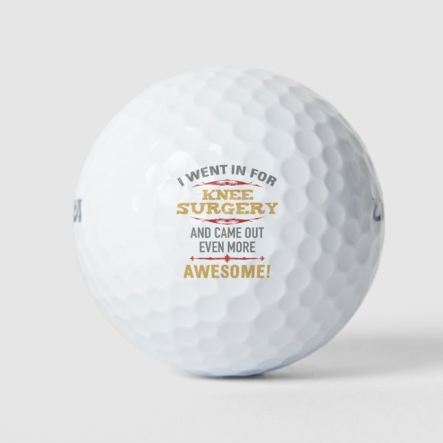 Balles De Golf Humour de récupération de chirurgie du genou (Devant)
