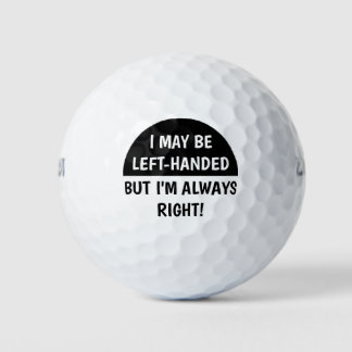 Balles De Golf Humour des gens gauchers | BLANC NOIR