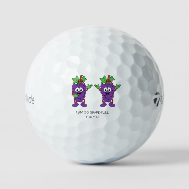 Balles De Golf 'I Am So Grape-ful For You' Sweet Playful Charming (Recto)