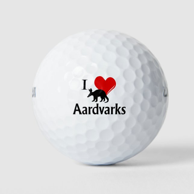 Balles De Golf I Heart Aardvarks (Devant)