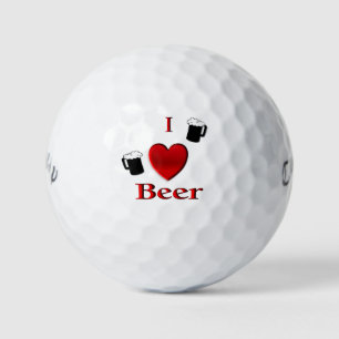 Balles De Golf I Heart Beer Design