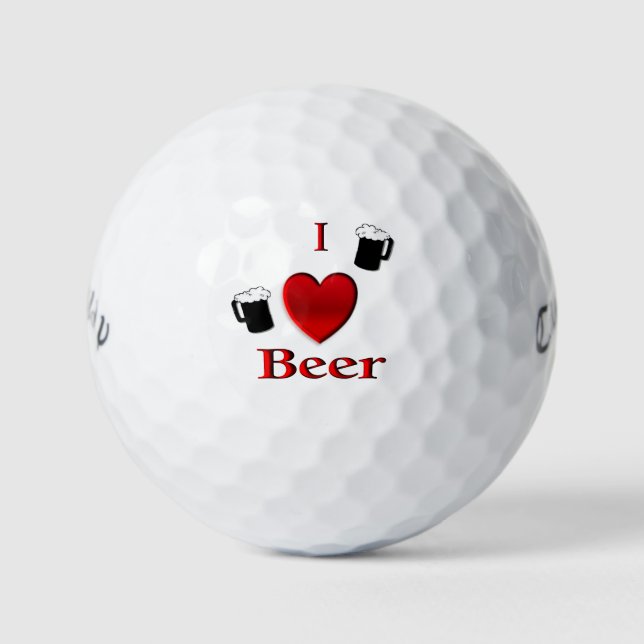 Balles De Golf I Heart Beer Design (Devant)