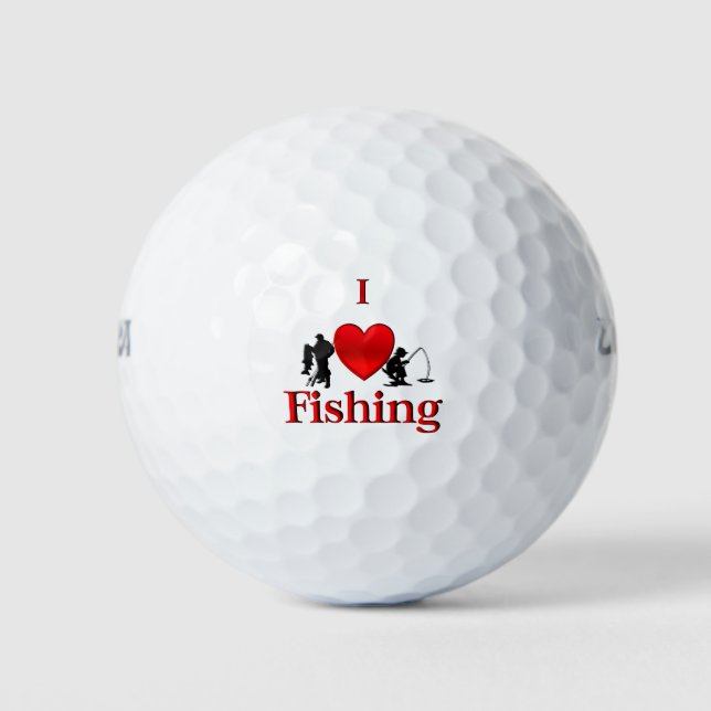 Balles De Golf I Heart Fishing (Devant)