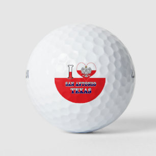 Balles De Golf I Heart Love San Antonio Texas