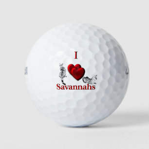 Balles De Golf I Heart Savannah Chat Argent