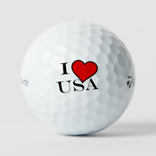 Balles De Golf I Heart USA bk tmtp5 gbcnt (Recto)