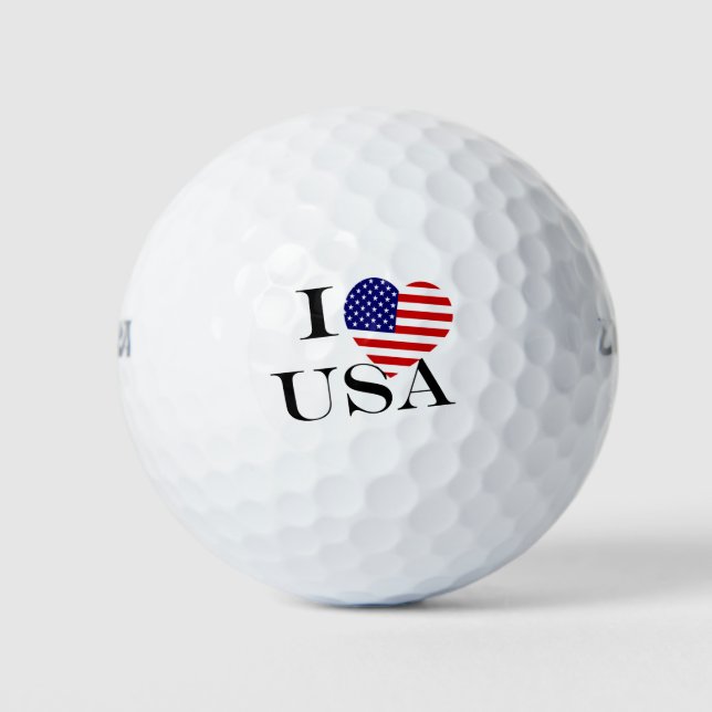 Balles De Golf I Heartflag USA bk wu gbcnt (Devant)