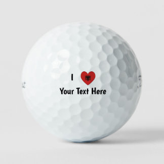 Balles De Golf I LOVE (Drapeau Albanais en forme de coeur) Person