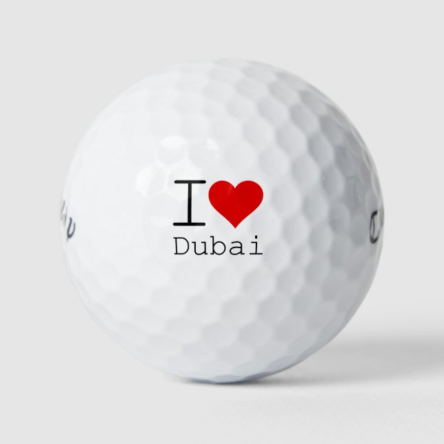 Balles De Golf I Love Dubai COEUR (Devant)