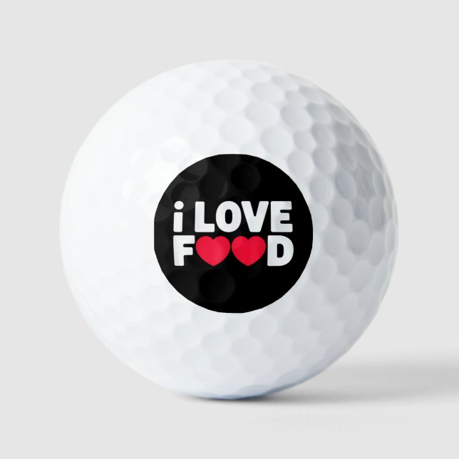 Balles De Golf I Love Food Funny Foodie Cadeau pour hommes (Recto)