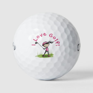 Balles De Golf "I Love Golf" Fun Golf Gal Golf Ball
