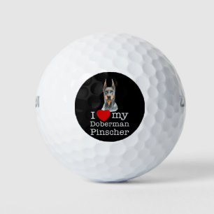 Balles De Golf I Love My Doberman Pinscher - Chien
