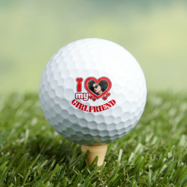 Balles De Golf I Love My Girlfriend Photo Texte personnalisé (T-shirt Insitu)