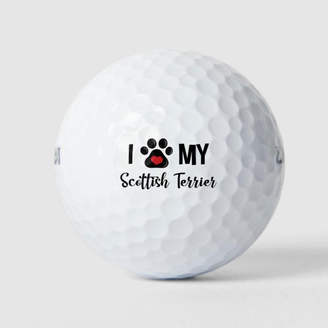 Balles De Golf I Love my Scottish Terrier (Devant)