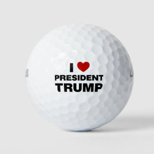Balles De Golf I Love Président Trump Heart