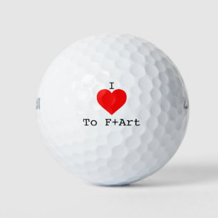 Balles De Golf I LOVE to F+Art Golf Balls by The F+Art Cafe