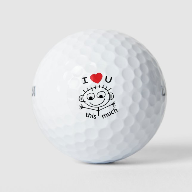 Balles De Golf I Love You Stick Figure (Devant)