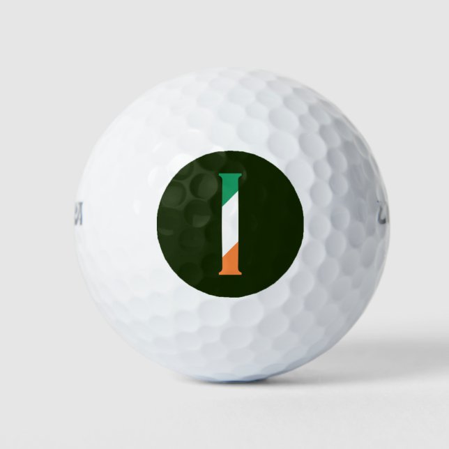 Balles De Golf I Monogramme superposé sur le drapeau irlandais wu (Devant)