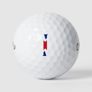 Balles De Golf I Monogramme superposé sur Union Jack Flag cwb gbc
