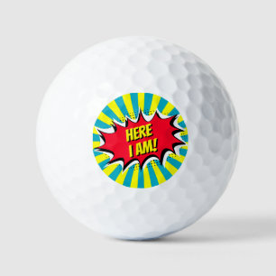 Balles De Golf Ici je suis comique perdu Golf Balls