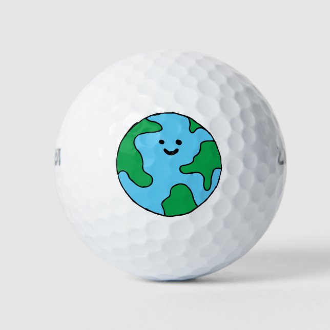 Balles De Golf Icône écologique mondiale Joyeux Clipart de la Ter (Devant)