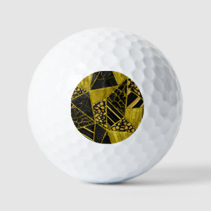 Balles De Golf Illusion de texture du triangle noir or