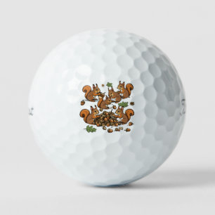 Balles De Golf "Illustration amusante de l'écureuil forestier"