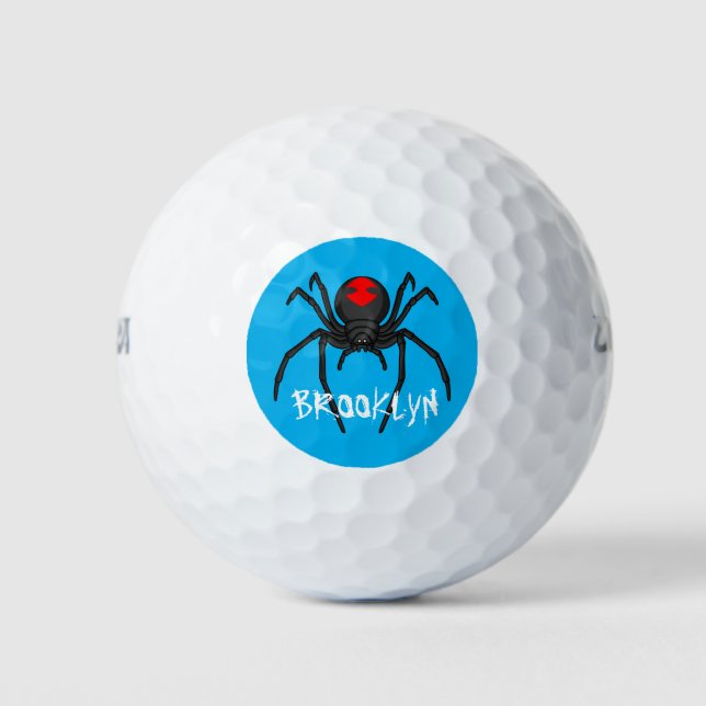 Balles De Golf Illustration d'araignée noire effrayante (Devant)