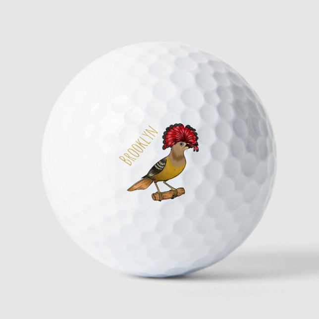 Balles De Golf illustration de bande dessinée d'oiseau moucheroll (Recto)