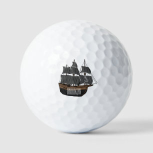 Balles De Golf Illustration de bateau pirate