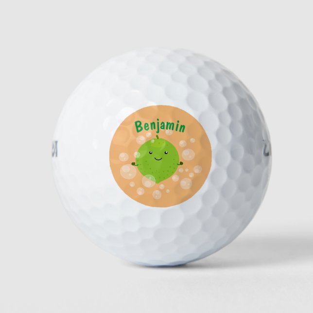 Balles De Golf Illustration de bulles de chaux vert mou (Devant)