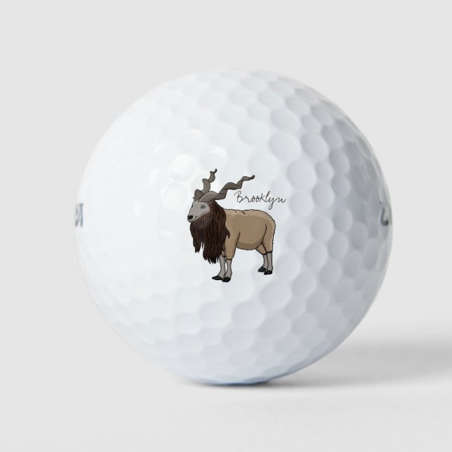 Balles De Golf Illustration de chèvre de Markhor (Devant)
