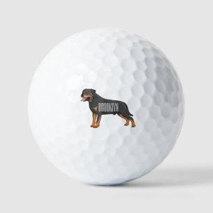 Balles De Golf Illustration de chien Rottweiler