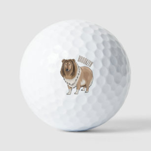 Balles De Golf Illustration de chien Rough collie