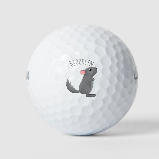 Balles De Golf Illustration de chinchilla gris mignon (Devant)