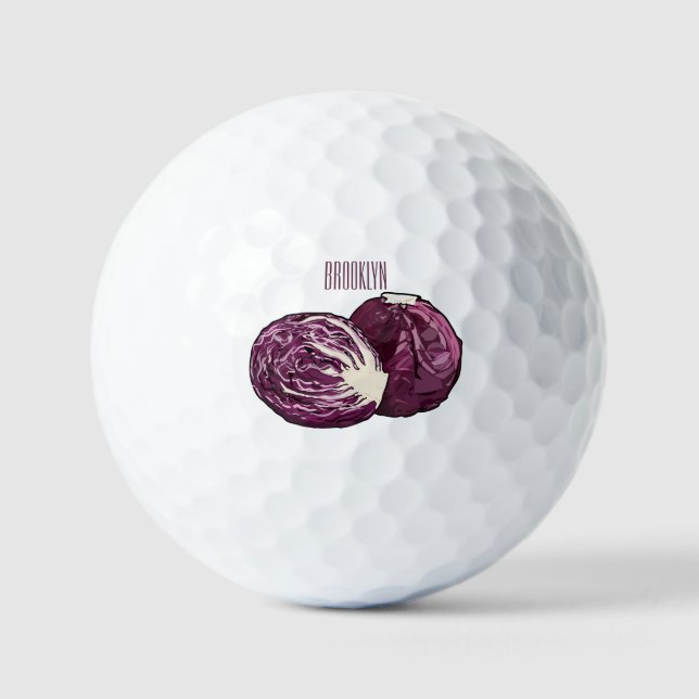 Balles De Golf Illustration de chou rouge (Recto)