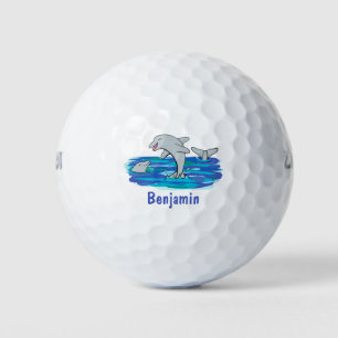 Balles De Golf Illustration de dauphins heureux adorables