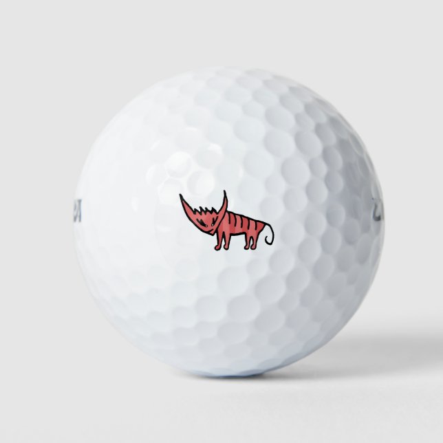 Balles De Golf Illustration de dessin animé de chat malin (Devant)