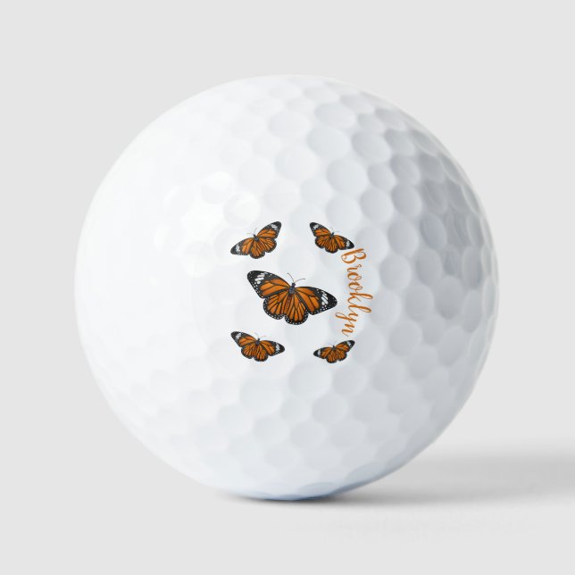 Balles De Golf illustration de dessin animé de papillon monarque  (Recto)