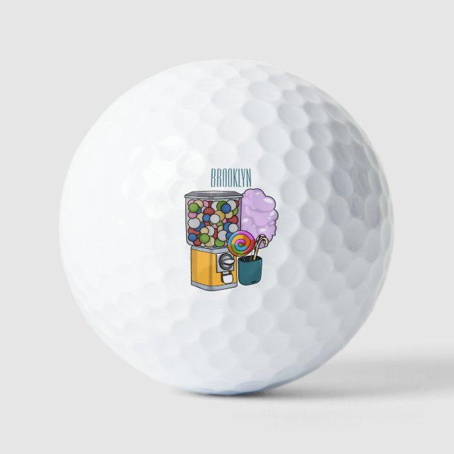 Balles De Golf Illustration de dessin de bonbon (Recto)