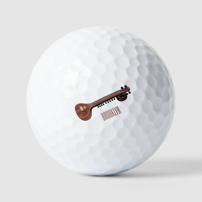 Balles De Golf Illustration de dessin de Sitar (Recto)