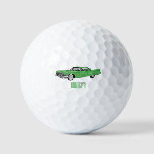 Balles De Golf Illustration de dessin de voiture classique 1959