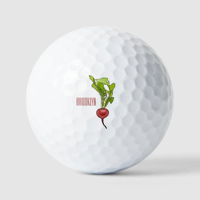 Balles De Golf Illustration de dessin Radish (Recto)