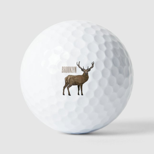 Balles De Golf Illustration de dessin sur le cerf (Recto)