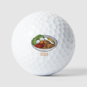 Balles De Golf Illustration de dessin sur les nouilles