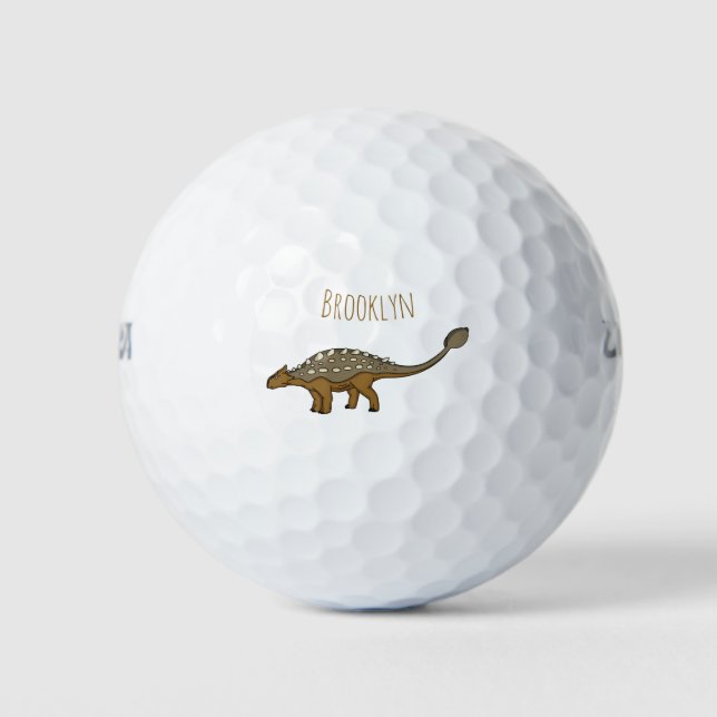 Balles De Golf Illustration de dinosaure blindé Ankylosaurus (Devant)